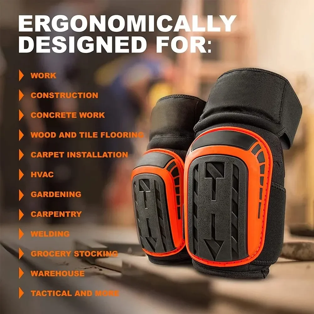 NEW Professional Heavy Duty EVA Foam Padding Knee Pads with Comfortable Gel Cushion and Adjustable Straps for Working, Gardning