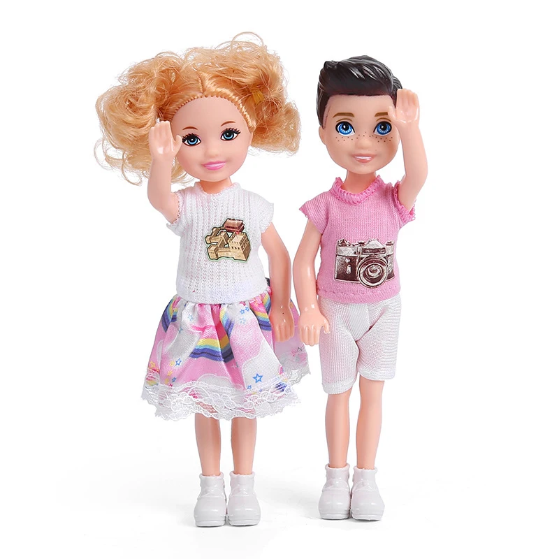 1/12 Mini Nette Jungen Mädchen Puppen Spielzeug Kreative Paar Set Kinder Spielen Haus Spielzeug Gelenke Bewegliche DIY Dress Up Spielzeug Geschenke