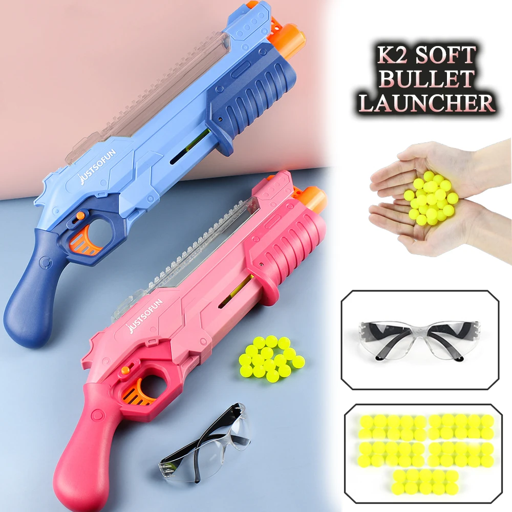 

Игрушечный пистолет K2 Soft Bullets Игрушечный пусковой механизм большой емкости Детский набор очков EVA Игровой реквизит для стрельбы CS на открытом воздухе Для мальчиков и девочек