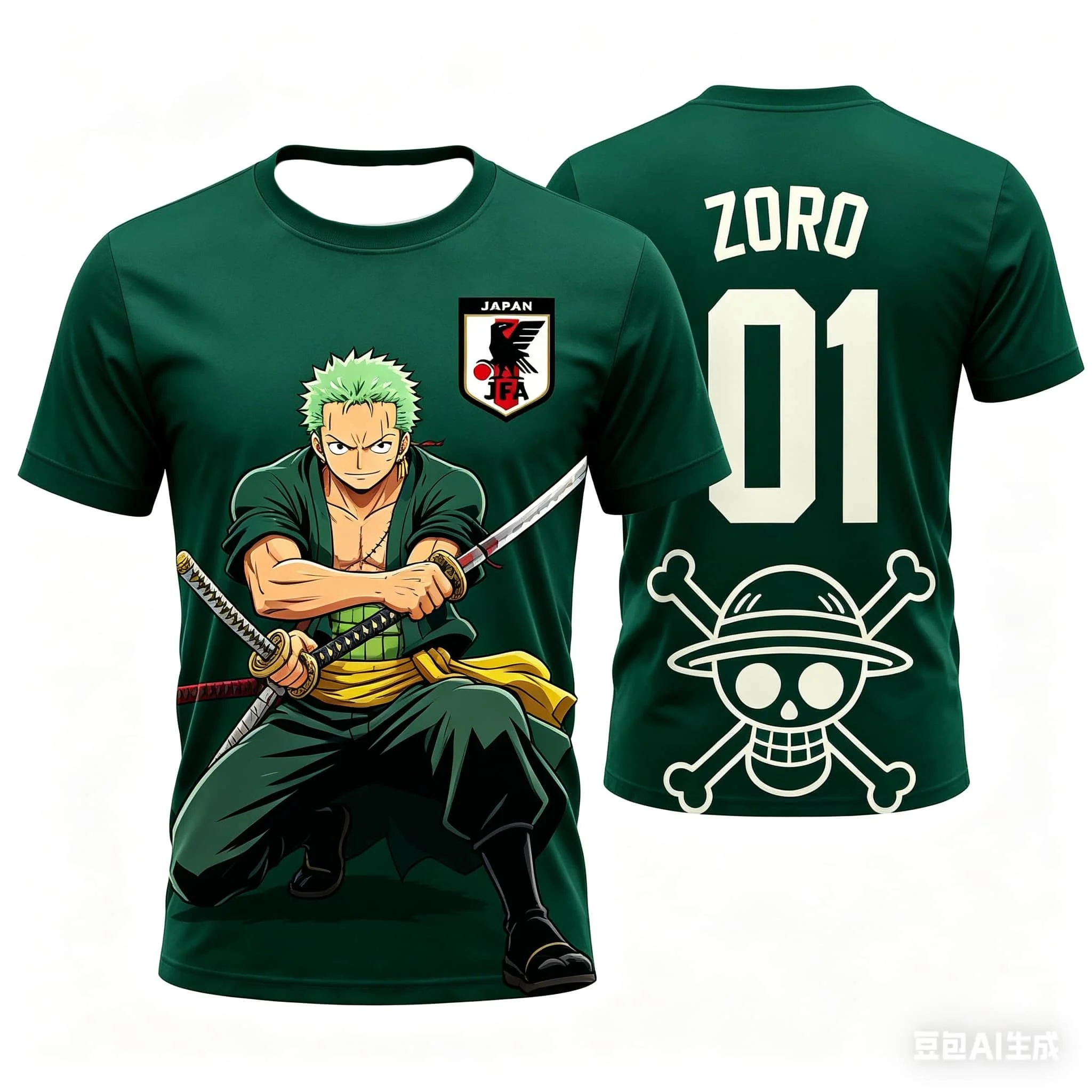 2026 Japan One Piece Luffy Football Jersey T-shirt Football Special Jersey Adult Men's Quick-Drying Sweatshirt Family Matching
