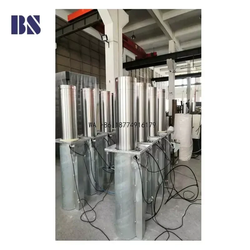 wmwmnu  Bollard Barrier Automatic Rising Pneumatic Column Lifting Road Barrier Security Post Stainless Steel DiamondODM OEM