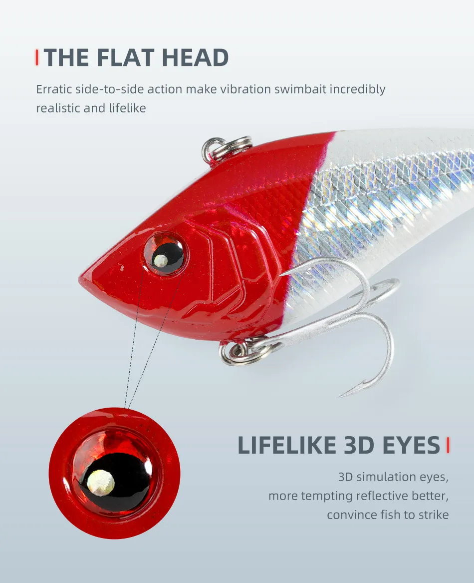 Noeby Lipless Crankbait-Angelköder, 70 mm, 17,3 g, rasselnde, sinkende Vibration, künstlicher harter Köder für Barsch-Zander-Angelköder – Detail 4