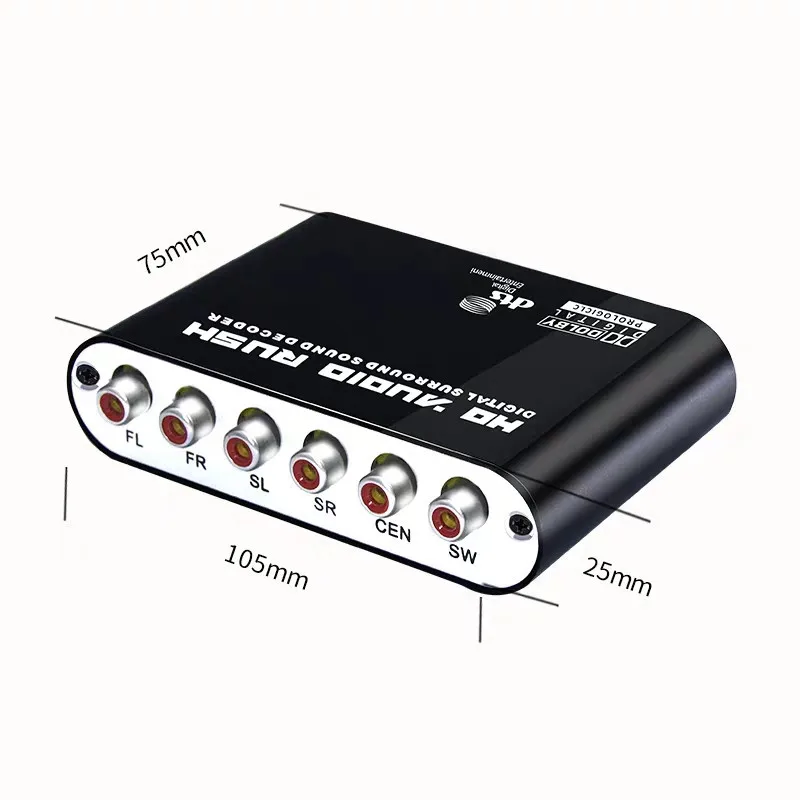 Optical SPDIF Coaxial to 5.1CH 2.1CH Analog Audio (6RCA Output) for Old AV Receiver