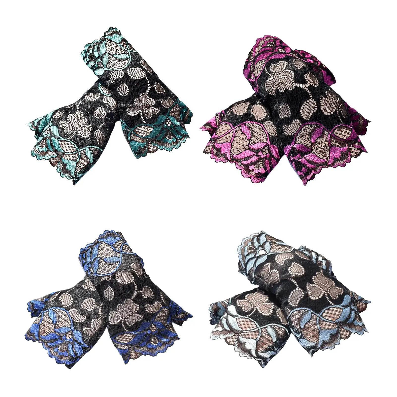 Sunscreen Fingerless Gloves for fashion Sun Gloves Short Lace Half Finger Gloves for Summer Sports Matching Riding Costume