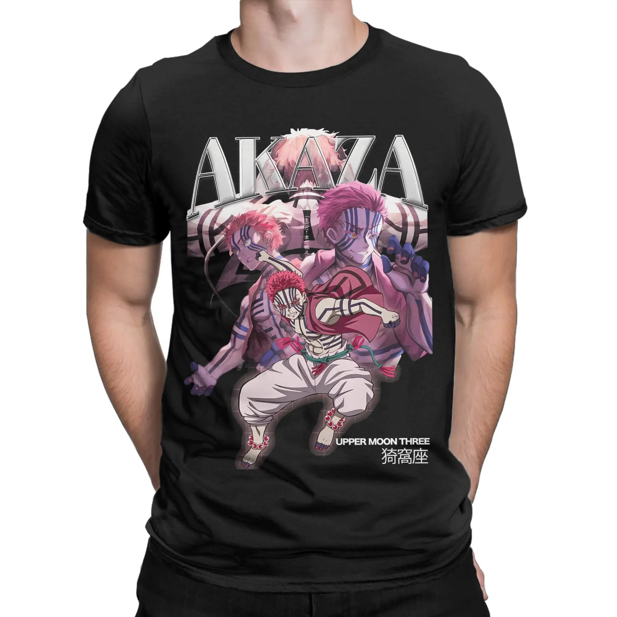 

Mens Womens Anime Demon Slayer Akaza T Shirt 100% Cotton New Arrival Tee Shirts Clothing Outfits