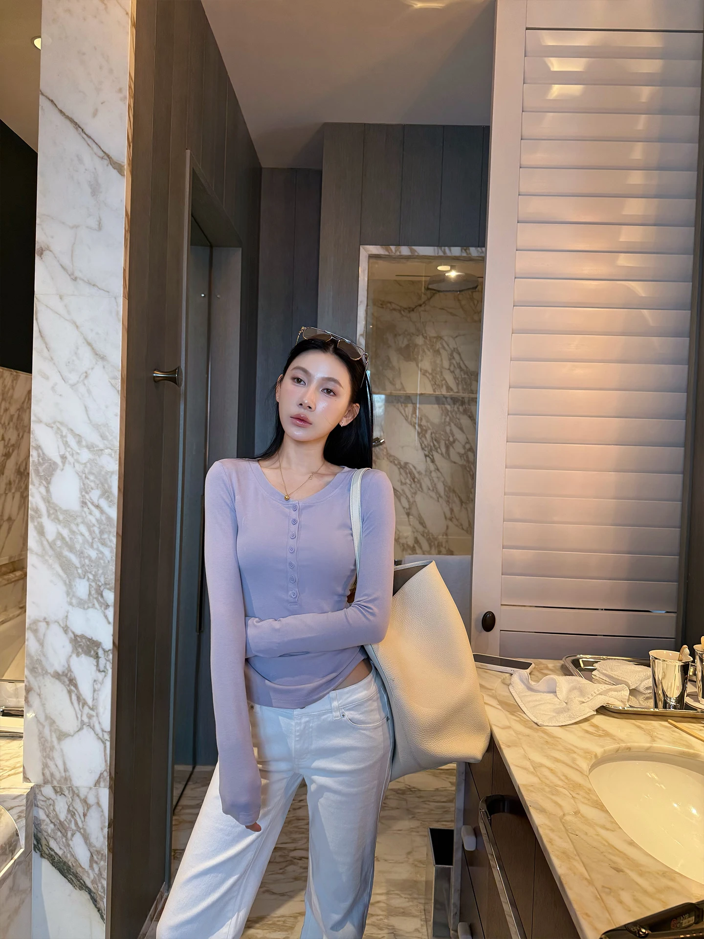

Women's Knitted Long Sve Base irt Inner Wear 3 Colors Cotton Feel T-irt Korean Sle Loose Fit Daily Wear Top