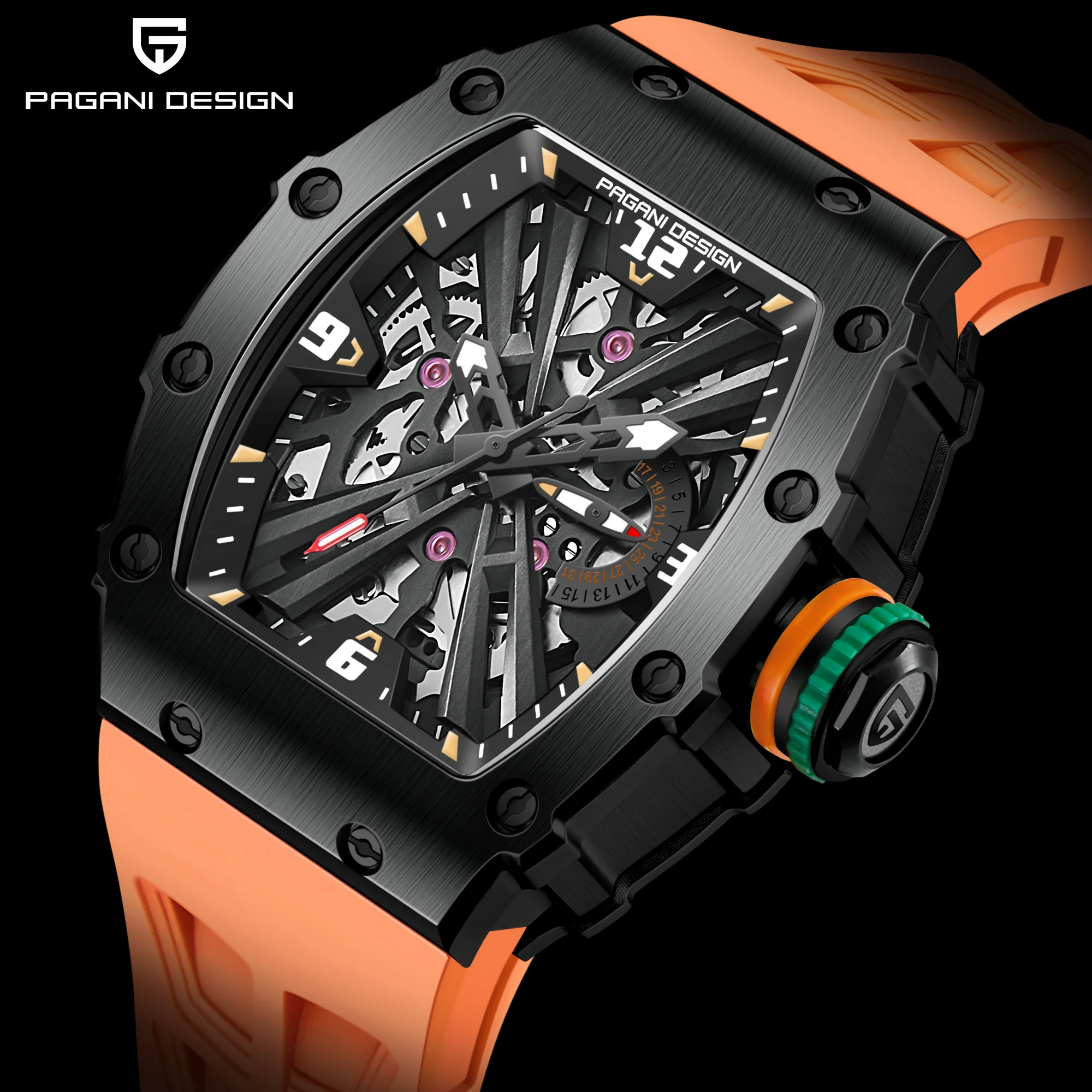 PAGANI DESIGN-Reloj de pulsera de cuarzo para hombre, accesorio de acero inoxidable, resistente al agua, con cristal de zafiro, 10MM, VH65, 2023