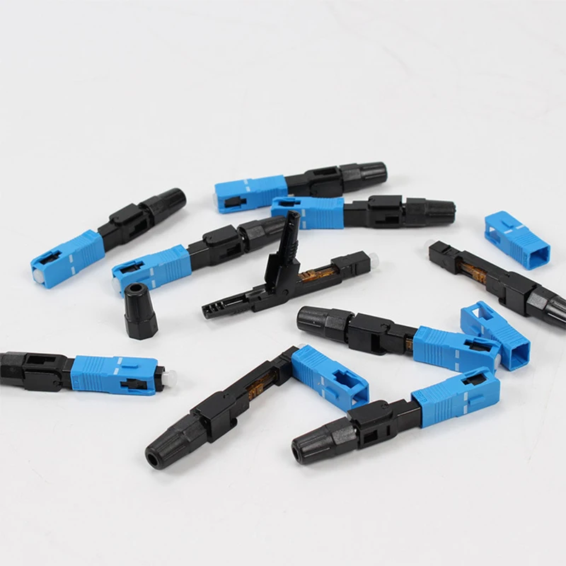 FASO 100PCS/50PCS FTTH SC UPC Fiber Optic Connector FTTH Fiber Optic Fast Connector tool kit UPC Fiber Connectors for Testing