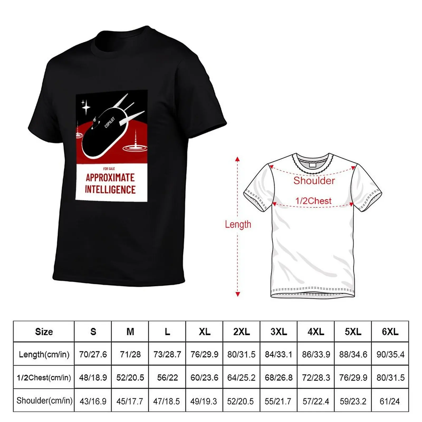 For Sale Approximate Intelligence - copilot T-Shirt korean fashion shirts graphic tee blacks T-shirt men