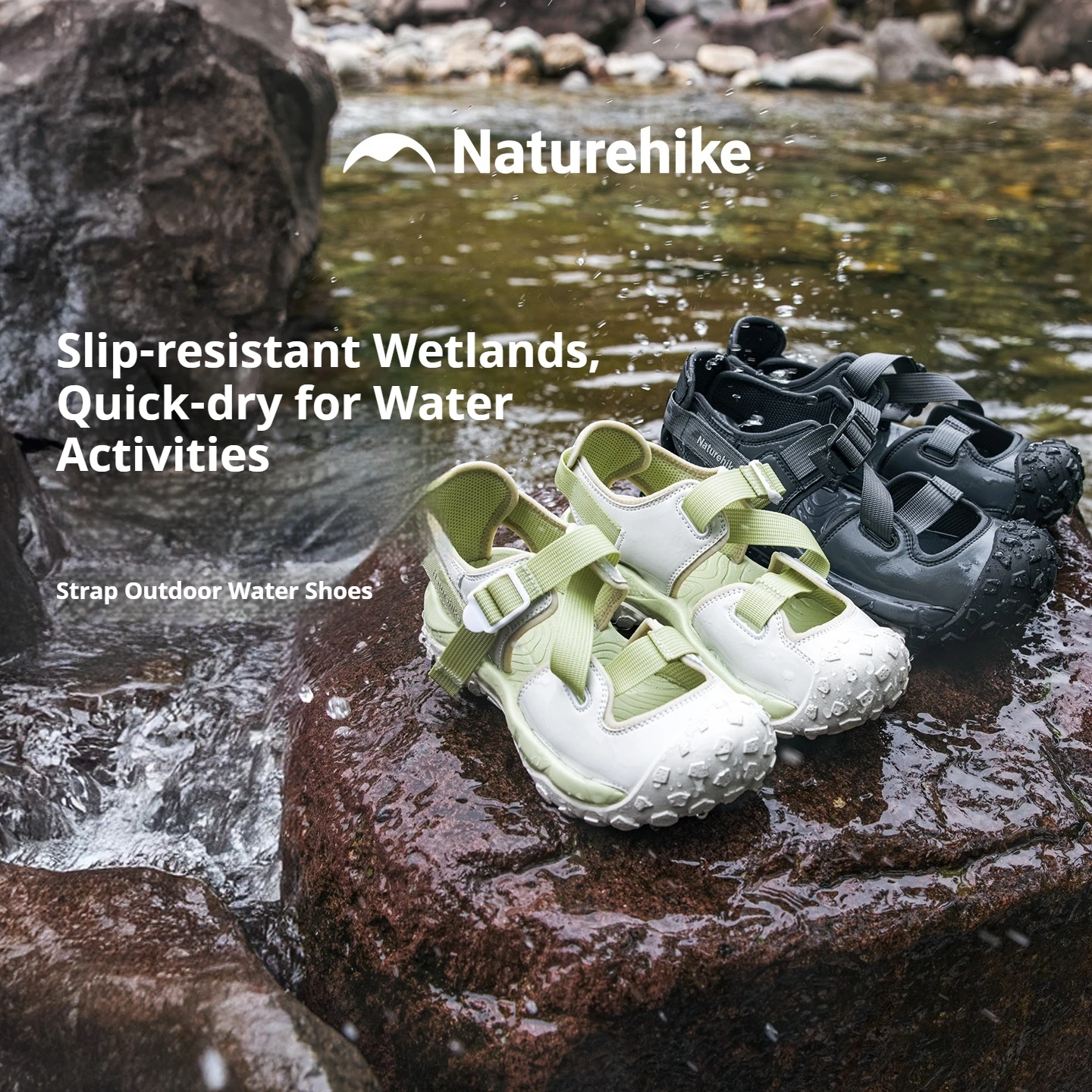 Naturehike Adjustable Ankle Strap Water Shoes QuickDry Slip Resistant Barefoot Footwear For Surfing Swimming Beach Camping River