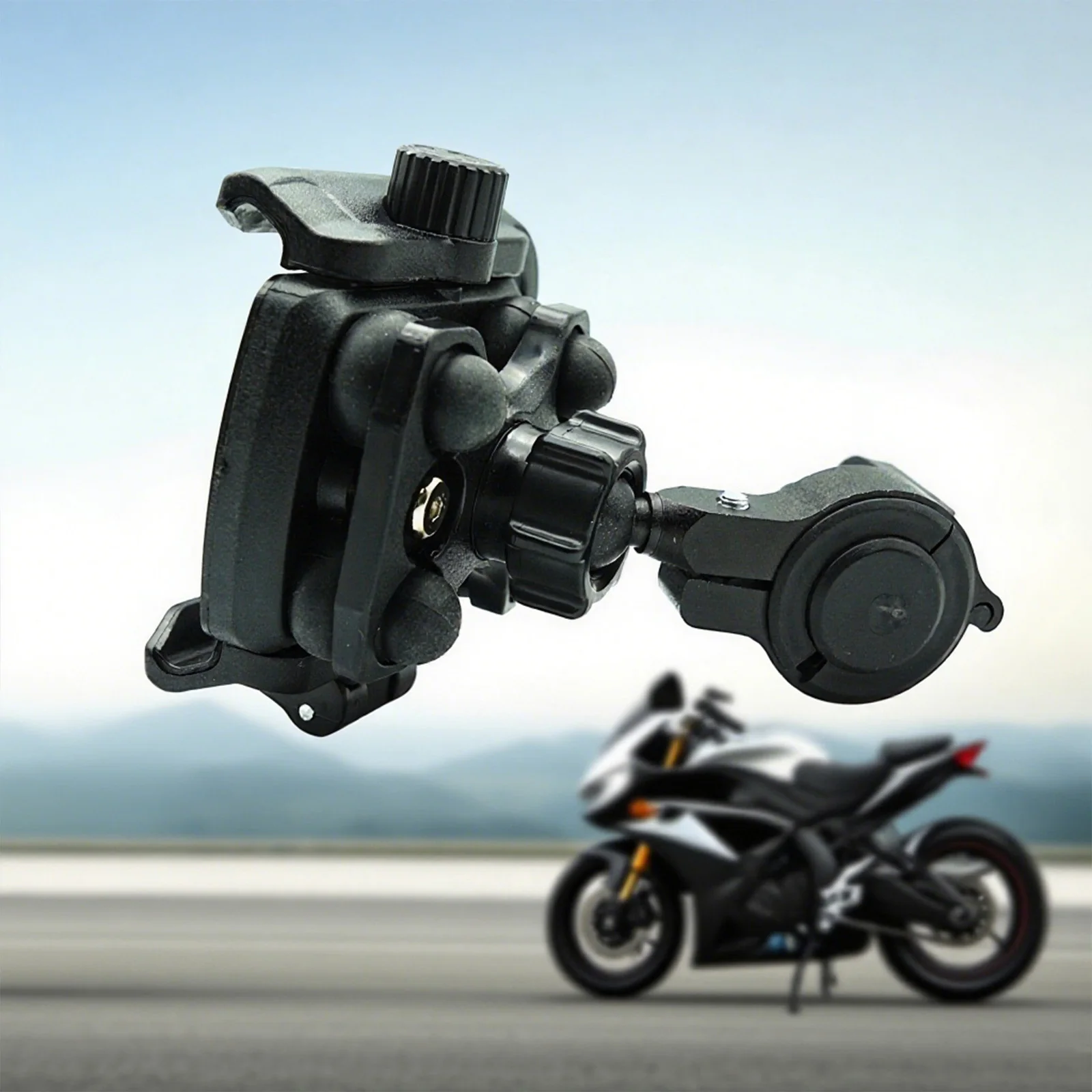 

Shockproof Motorcycle Phone Holder Mount Moto Bicycle Handlebar Bracket 360 Rotating Cellphone Stand for Motorcycle Bike Scooter