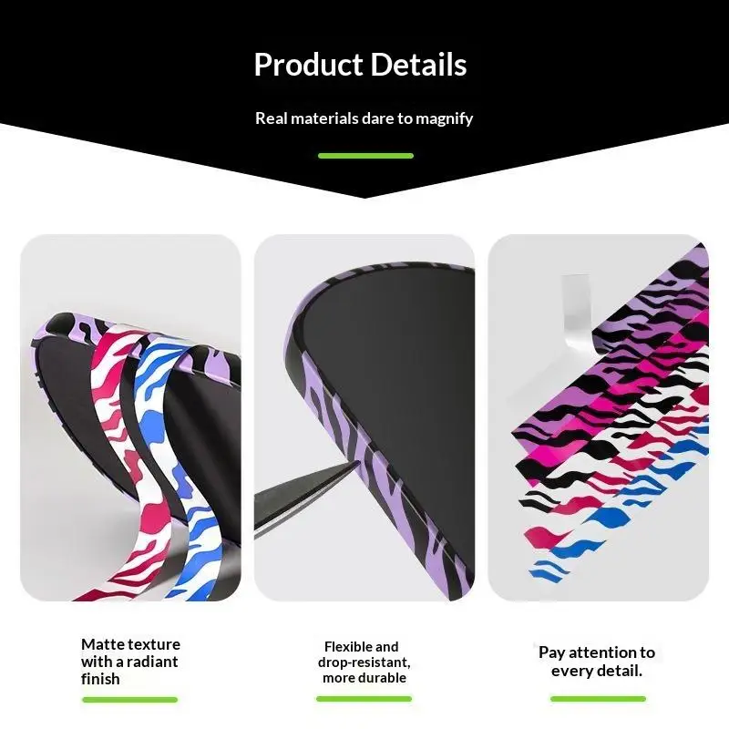 Zebra Print Pickleball Paddle Edge Protection Tape Flexible High Adhesion Matte Fit Curved Edges of All Paddle Sizes