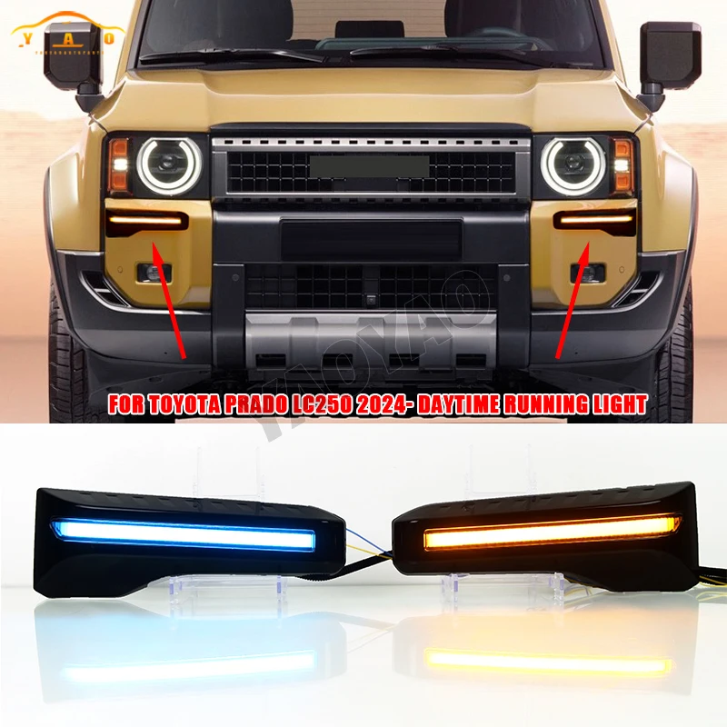 

Car LED Rear Bumper Lamps For Toyota Prado LC250 2024 Fog Lamps Brake Turn Signal Reflector Indicators Taillights