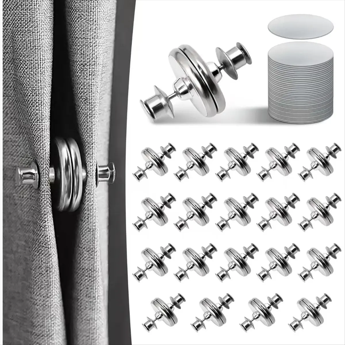 Okay Magnets for Curtains, Curtain Magnets Closure Prevent Light Leaking, Magnets to Keep Curtains Closed
