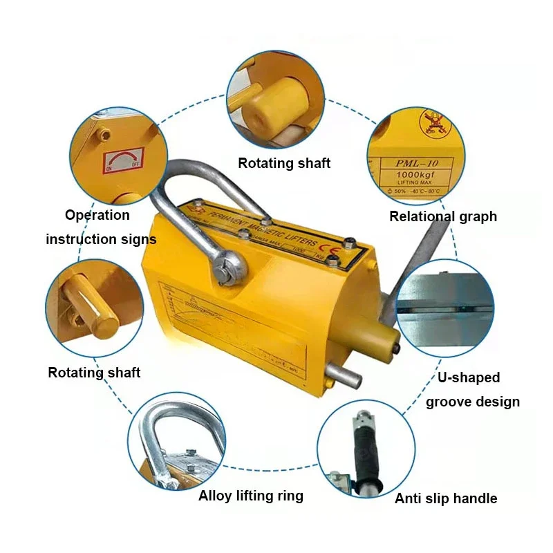 Magnetic Lifter 600KG 400KG Heavy Duty Liftingแม่เหล็กรอกสําหรับทําโครงการเหล็กHeavy Industryยกแม่เหล็ก