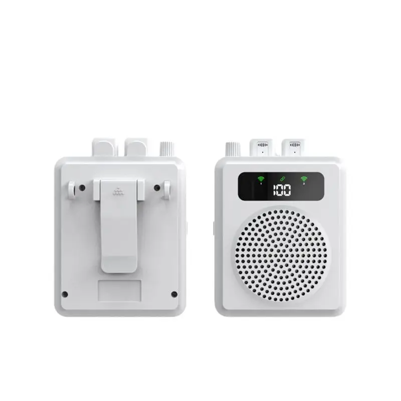 Y47A Wireless Voice Amplifier with Lavalier Microphone, Mini Megaphone Speaker Portable for Teachers Tour Guides Coaches, White