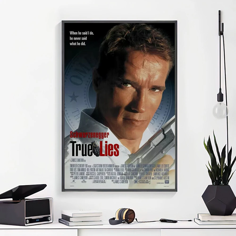 Arnold Schwarzenegger True Lies Vintage Movie  Silk Poster Wall Sticker Decoration Gift