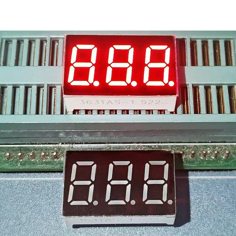 10pcs 0.36 Inch 11Pins 3361AS Cathode 3361BS Anode 3 Digits Bits 7 Segment Red LED Digital Display Digitron Common Anode Cathode