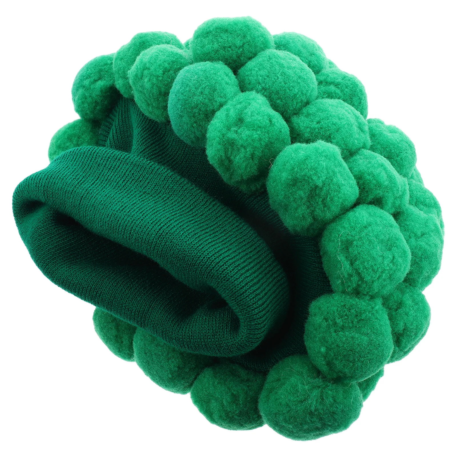 

Knitted Broccoli Hat Fun Vegetable Design Warm Acrylic Cap with Pom Pom for Outdoor Travel Shopping and Party Wear