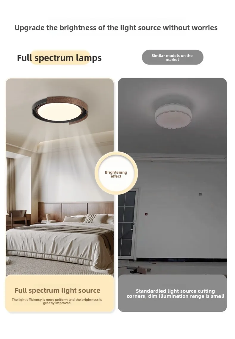 Walnut pattern bladeless fan light Minimalist bedroom ceiling light Modern simple invisible master bedroom study ceiling fan
