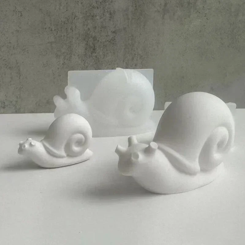 Crystal Epoxy Resin Mold Cute Snail Animal Silicone Casting Mold Snail Making Home Decor Plaster Mold