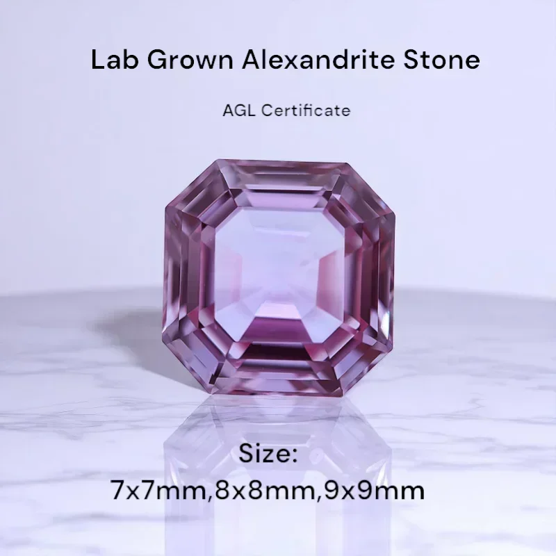 

J-Lab Grown Alexandrite Change Color Stone Asscher Cut Loose Gemstone For Earrings Pendant Jewelry Diy Making
