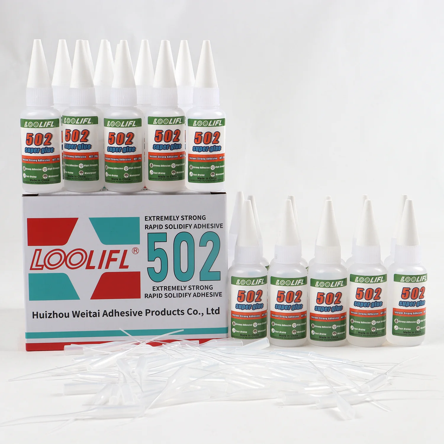 Loolifl-502 Superkleber, Acrylklebstoff, 10-Sekunden-Haftung, geringe Aufhellung, hohe Festigkeit, geeignet für Holz, Kunststoff, Keramik, Metall, einfache Werkzeugbasierte Anwendung, multifunktional