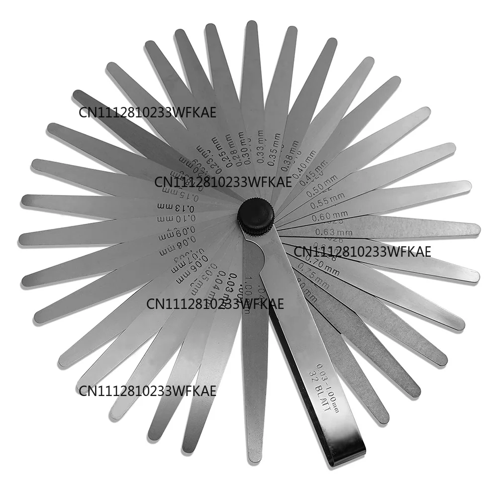 32-blade Feeler Gauge Portable Stainless Steel Imperial And Metric Gap Measuring Tool 0.03-1mm Valve Motorcycle Measurement
