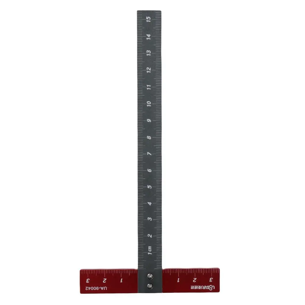 Scribing 6 inch T-Ruler Aluminum Alloy Silver & Red Scale Ruler Positioning Ruler DIY Hobby Model Making Tools