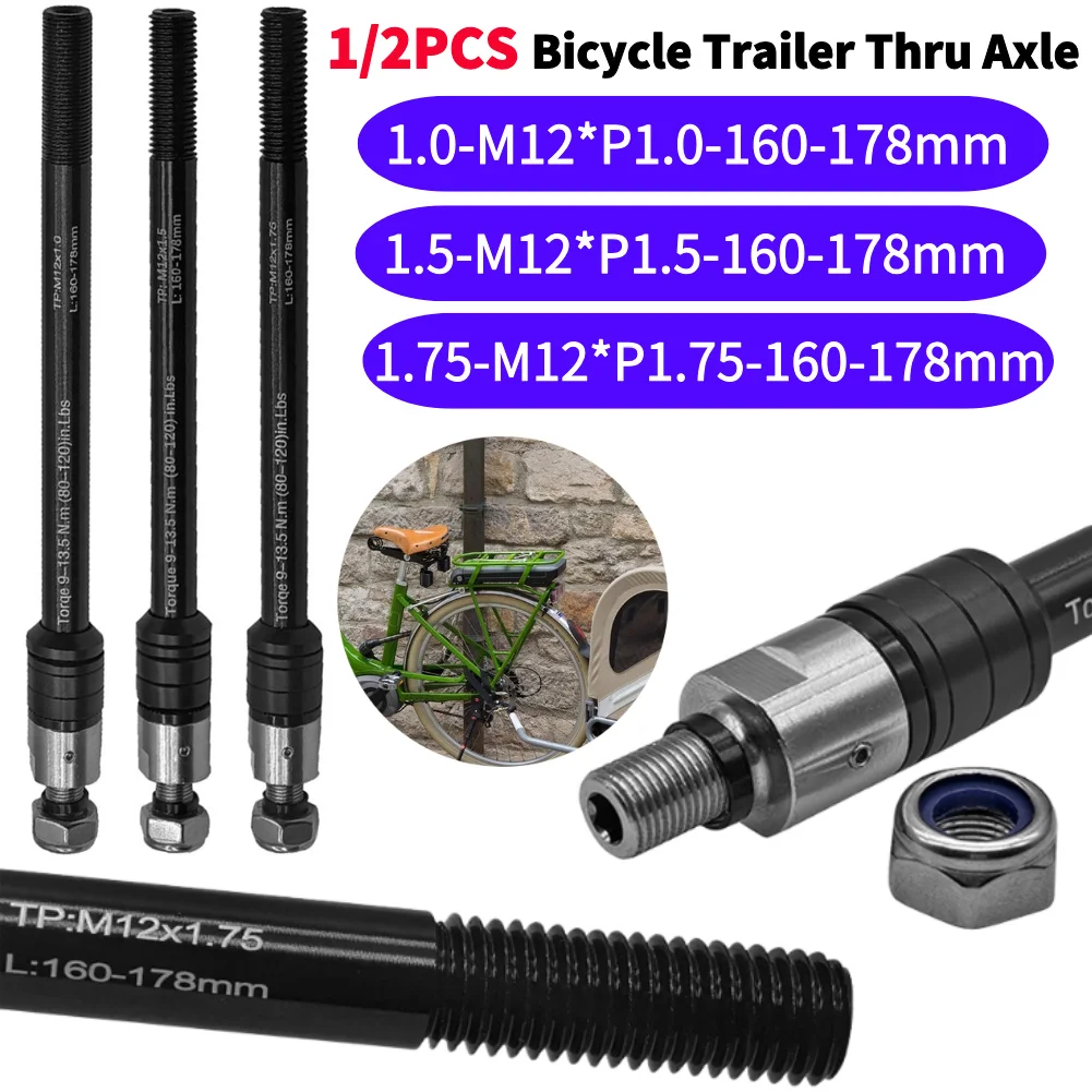 1/2 Uds remolque de bicicleta eje pasante remolque de carga remolque de chico eje pasante remolque de chico eje de carga accesorios de bicicleta