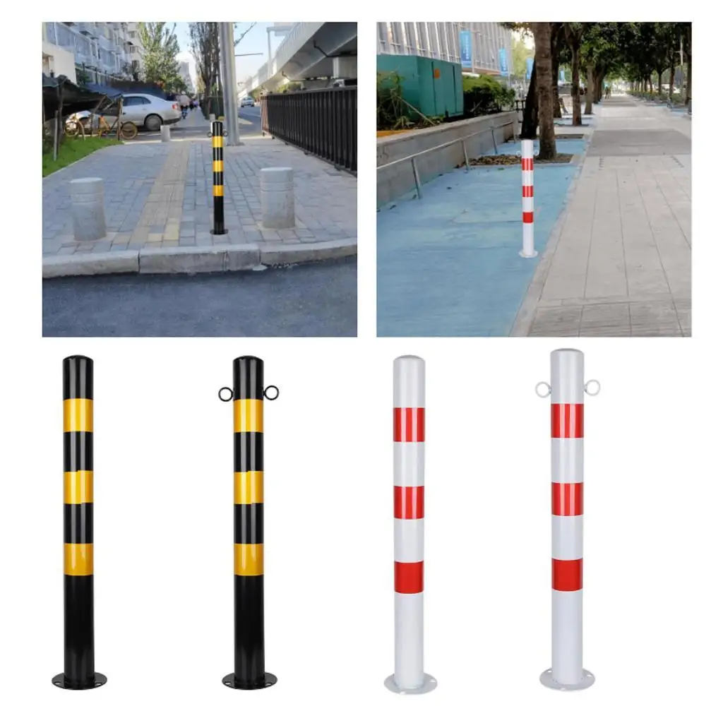 Bollard Post Professional Galvanized Steel 30'' H for Parking Sidewalks Road Intersections Street lanes Traffic Sensitive Area