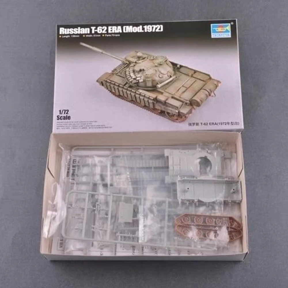 

Trumpeter 07149, масштаб 1:72, русский T62 T-62 ERA Mod 1972, средний танк, пластиковая сборная модель автомобиля, комплект, хобби, строительная игрушка