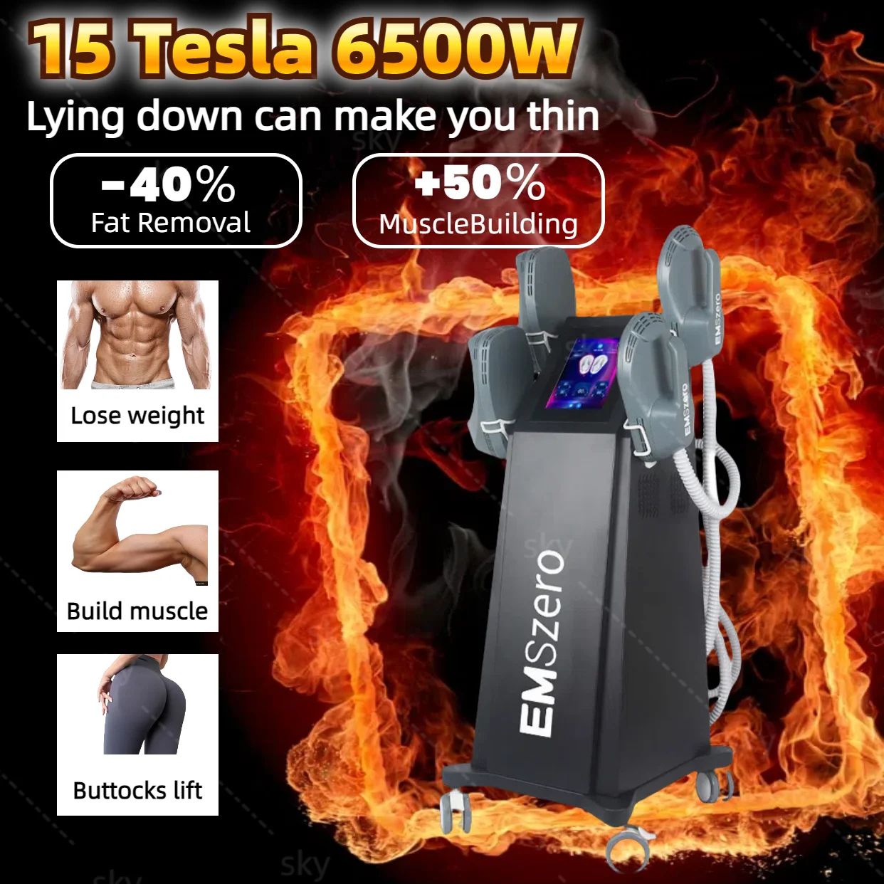 15 Tesla EMSzero EMS Body Slimming Sculpting Sculpt Machine 200HZ Weight Lose Electromagnetic Muscle Fat Removal