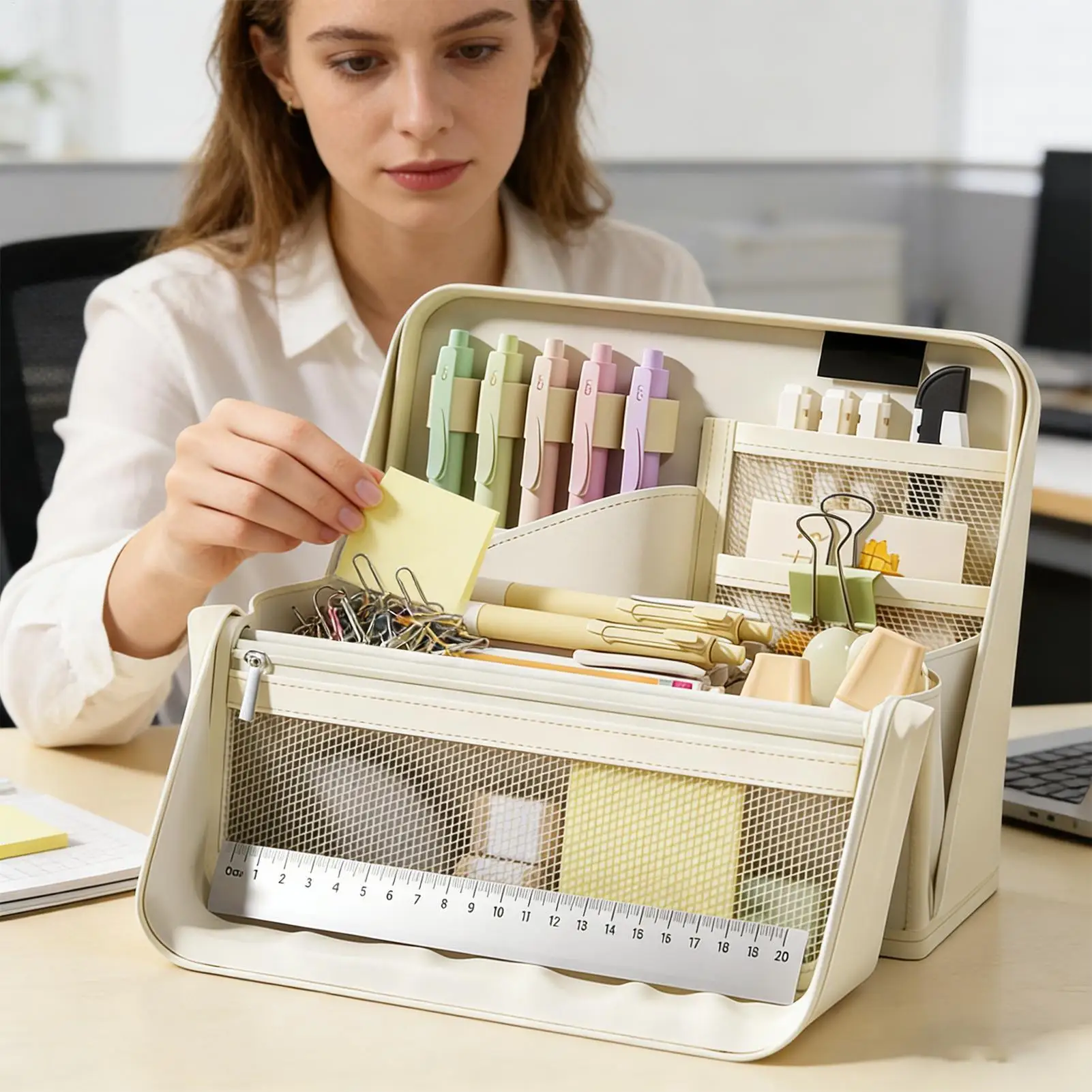 

Большой пенал-органайзер для канцелярии с ручкой, водонепроницаемый, для девочек, подростков, студентов, косметичка, чехол для ручек для школы