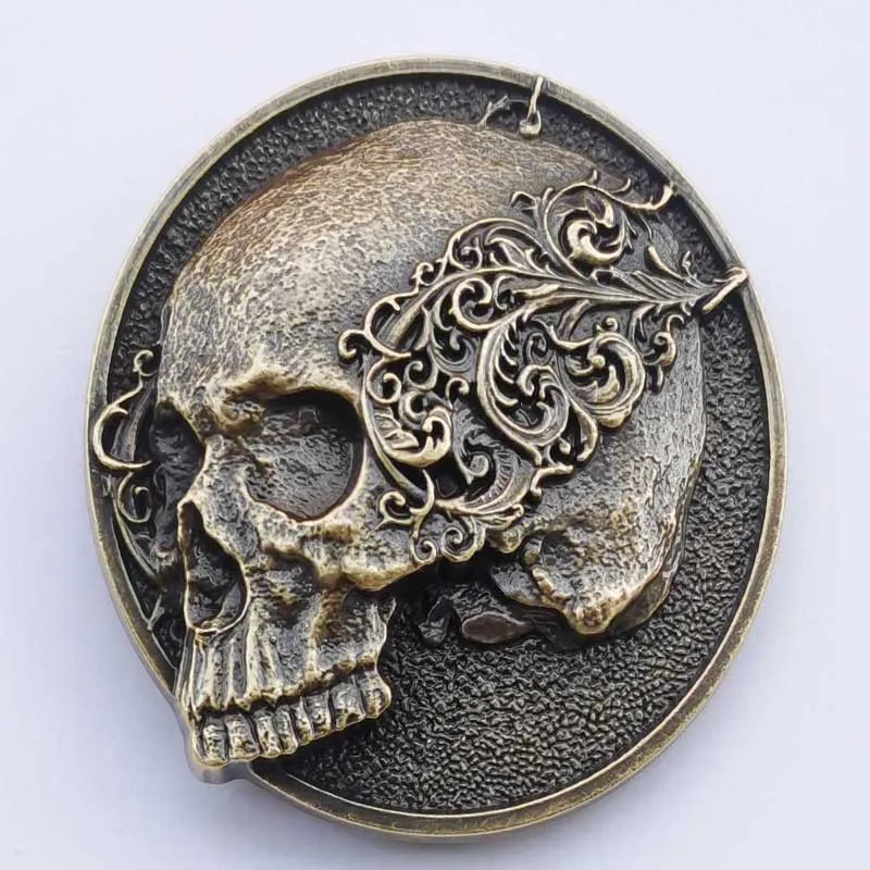 مشبك حزام من سبائك الزنك من سلسلة الجمجمة الكلاسيكية