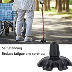 6 Support Cane Tips Portable Universal Replacement Walking Cane Tips 3/4 Inch Self-Standing Rubber Foot
