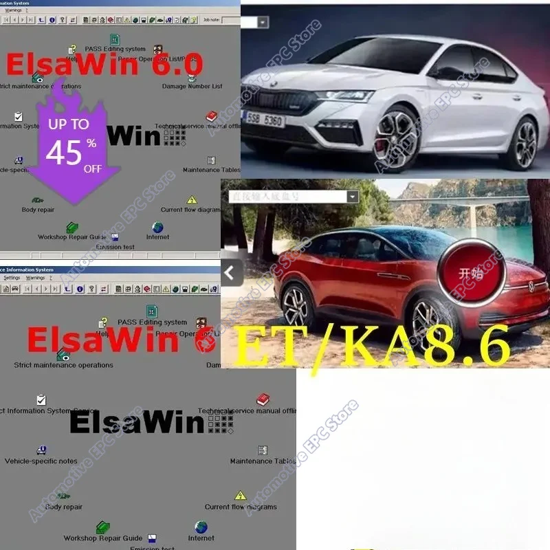 2026 hot selling new ELSAWIN 6.0 E T/ K 8 .6 Newest for A-udi for V-W Auto Repair Software Vehicles Electronic Parts Catalogue