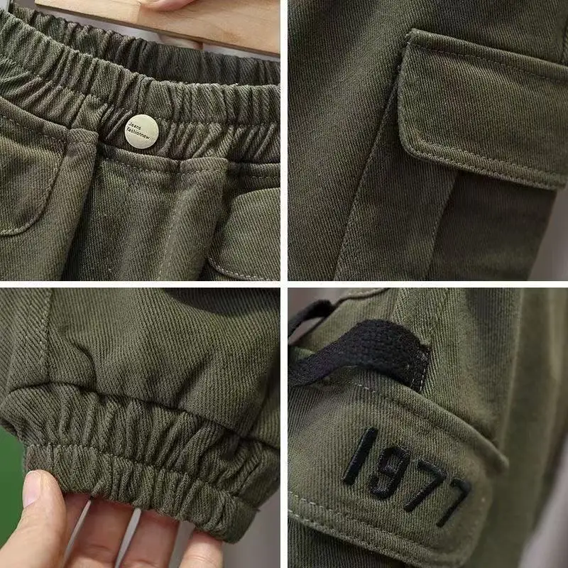 

Spring and Autumn Kids Boys Pants 2026 New style Children's Handsome Cargo pants Cotton Boys Baby Casual Pants
