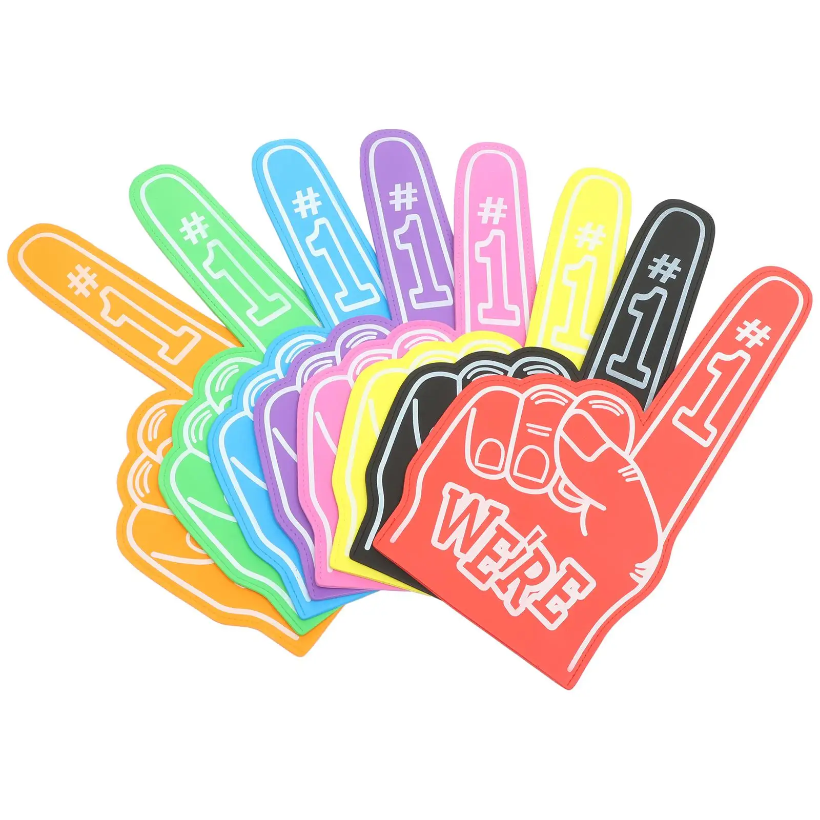 

8 Pcs Finger Cots Giant Hands Bright Colors Cheerleading Stuff Sports Party Favors Kids Toys Cheerleading Props Foam Hands