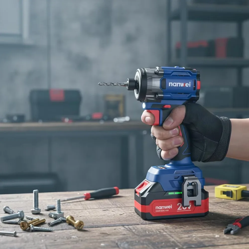 Cordless Electric Screwdriver 21V Brushless High Torque Impact Wrench Rechargeable Lithium Battery Portable Power Tool