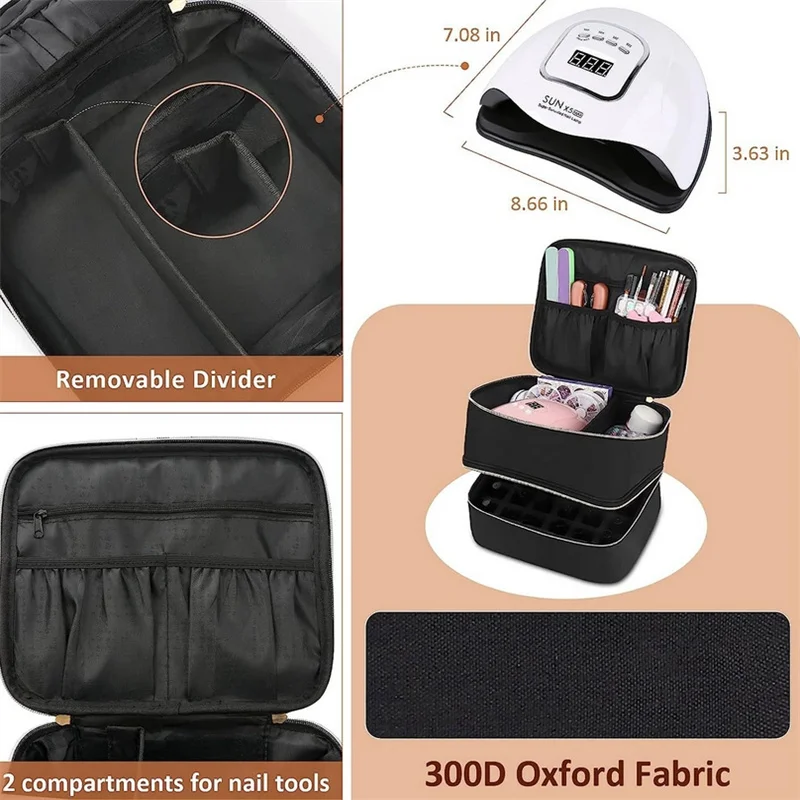 Przenośne pudełko z organizerem na 30 butelek olejku eterycznego Torebka do przechowywania lakieru do paznokci Kosmetyczny organizer na lakier do paznokci