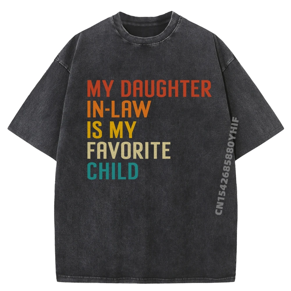 ابني في القانون هو طفلي المفضل الأسرة الفكاهة الجرافيك القمصان 100% القطن تي شيرت رجالي ملابس فضفاضة مغسولة #1