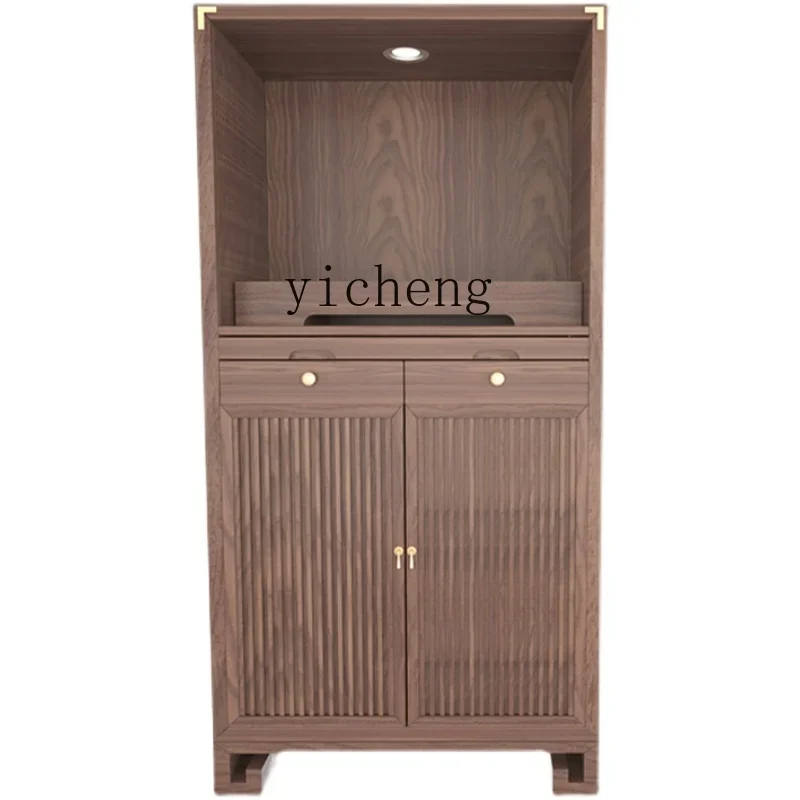 

YY Solid Wood Shrine with Door Home New Chinese Large Buddha Shrine Simple and Light Luxury Buddha Cabinet