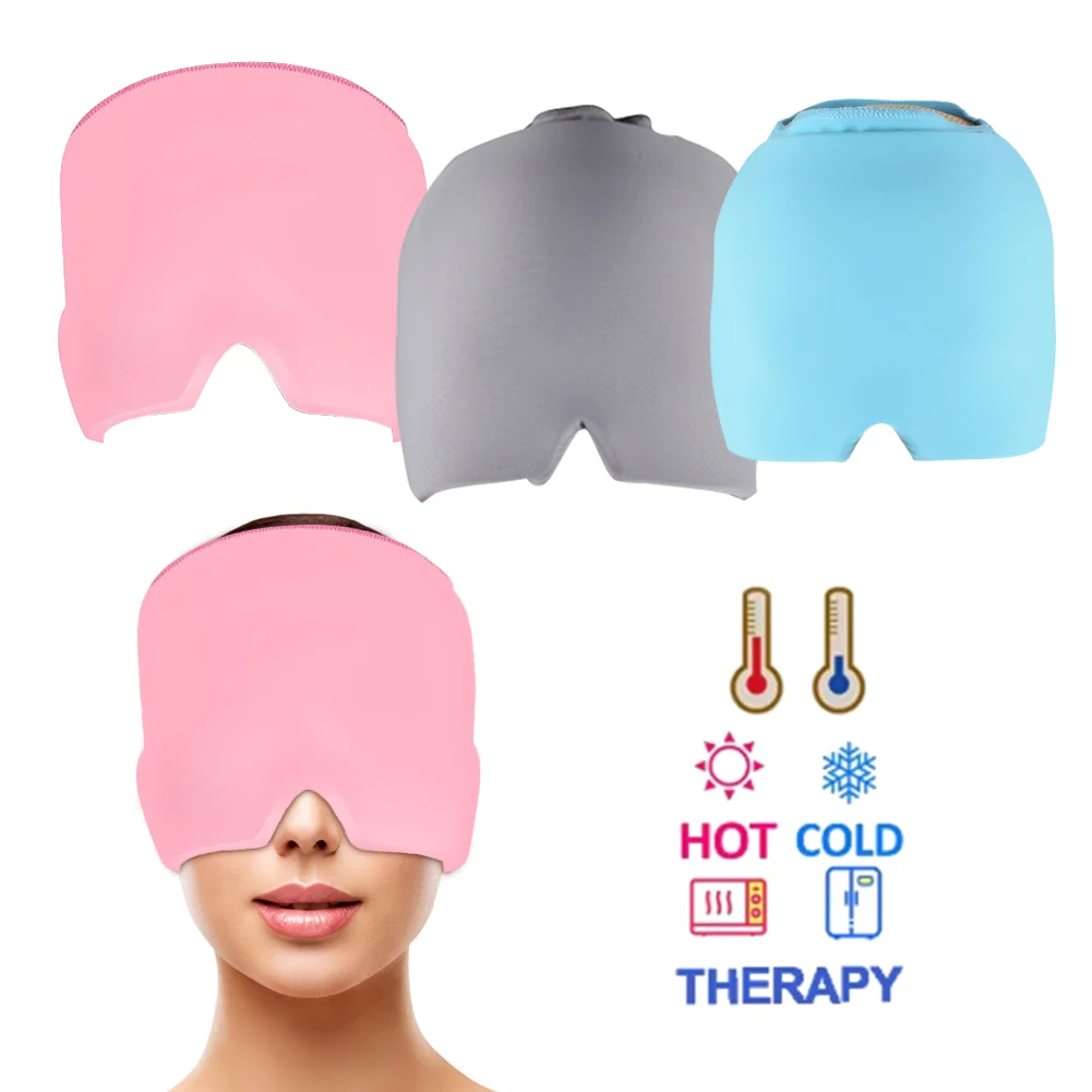 أغطية رأس مضغوطة باردة يمكن ارتداؤها لتخفيف الصداع، قبعة علاج بارد، علاج الصداع النصفي، قابلة للتمدد للرجال والنساء #3