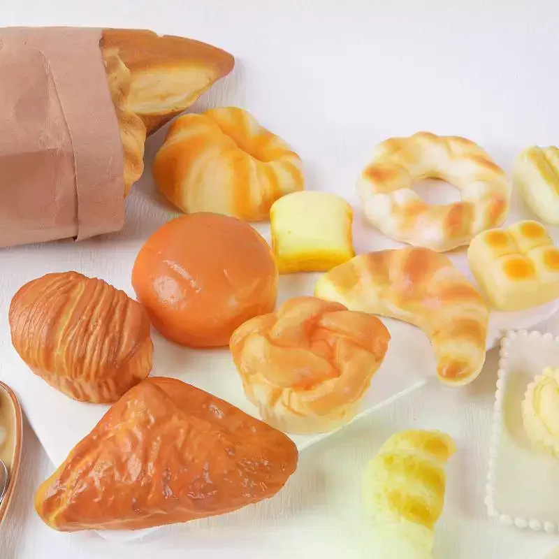 1Pcs Croissant Squeeze Toy Slow Rising Sticky Stress Relief Super Soft Creative Simulation Bread Anti Anxiety No Stick