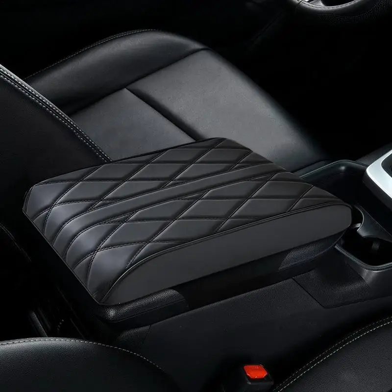 Auto Armrest Cover Protector Universal PU Leather Ethnic Style Print Waterproof Non Slip Storage Box Pad Car Armrest Cover Mat