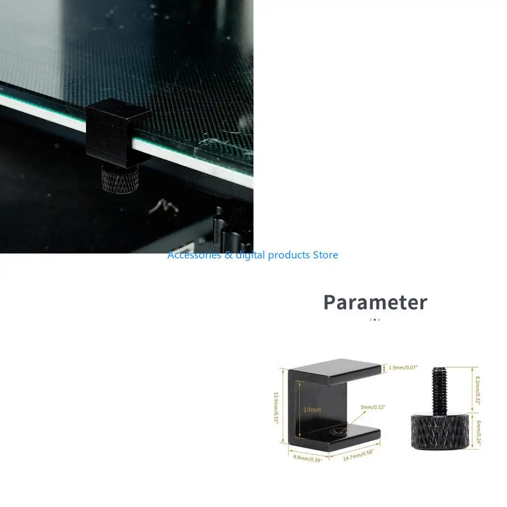 

77JD Pritner Parts 4pcs Glass Heatbed Clip Clamp Heated Bed Clips Aluminium Alloy Hotbed Build Platform Retainer