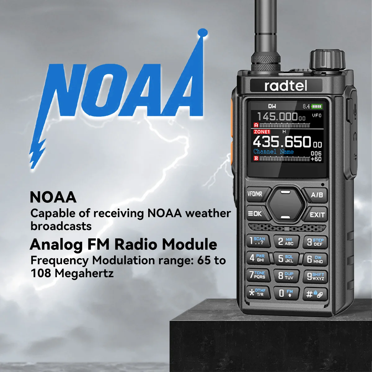 Radtel RT-910 5w Multi banda 6 metri Walkie Talkie 45-59Mhz TX/RX con 960 canali AM/FM Radio bidirezionale Banda aerea Tipo C Spettro