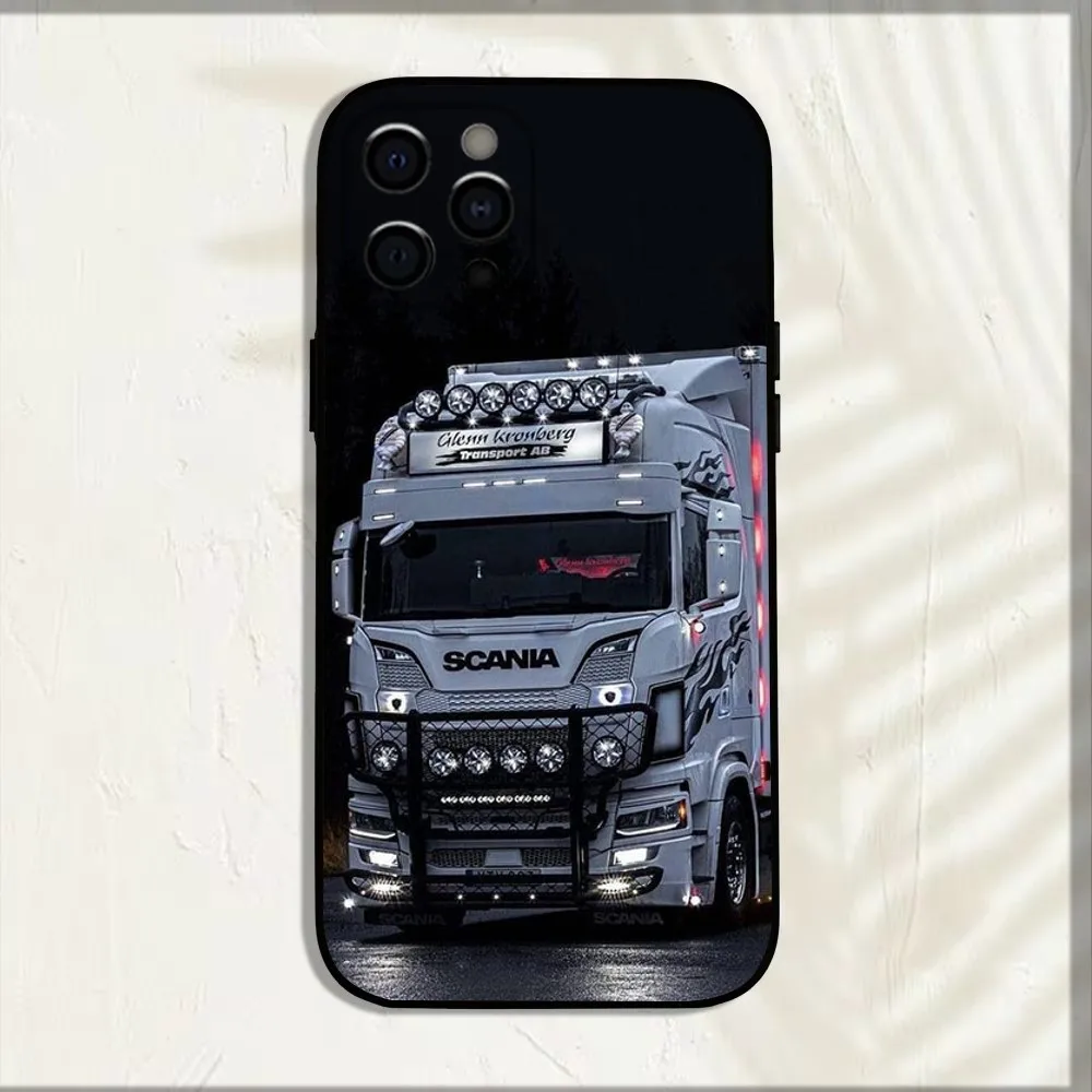 Trucks SA-AB Phone Case For Apple iPhone 15,14,13,12,11,Pro,X,XS,Max,XR,Plus,Mini S-SCANIAES Soft Black Cover