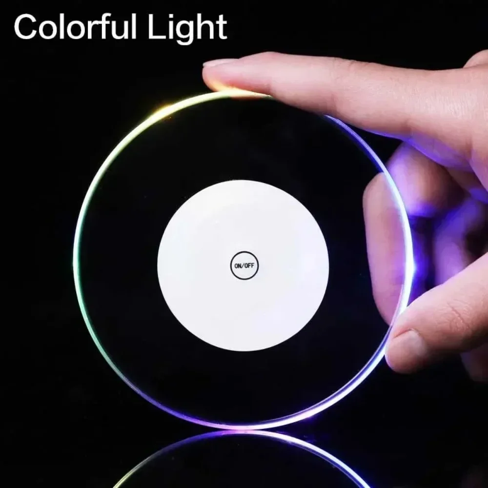 LED Tableware Mat Cup Luminous Sticker Colorful Flashing Bottle Sticker Light-emitting Coaster Stall Bar Light Ring Light